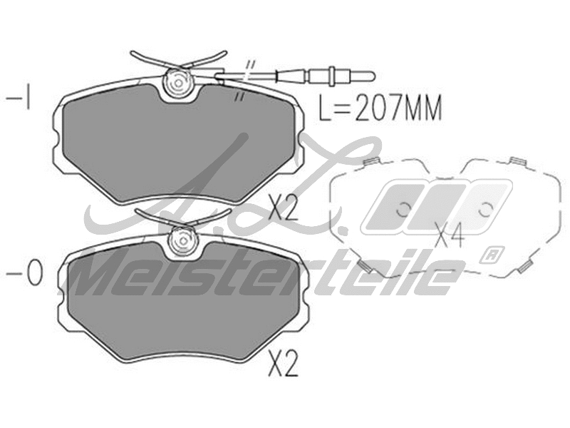 Kit de plaquettes de frein, frein à disque A.Z. Meisterteile AZMT-44-022-2125