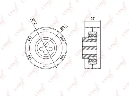 Poulie de tension, courroie crantée LYNXAUTO PB-1005