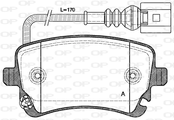 Kit de plaquettes de frein, frein à disque OPEN PARTS BPA0897.11