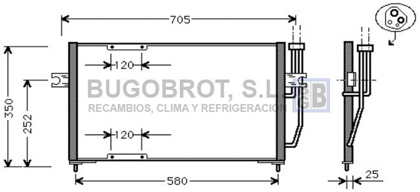 Condenseur, climatisation BUGOBROT 62-VO5094