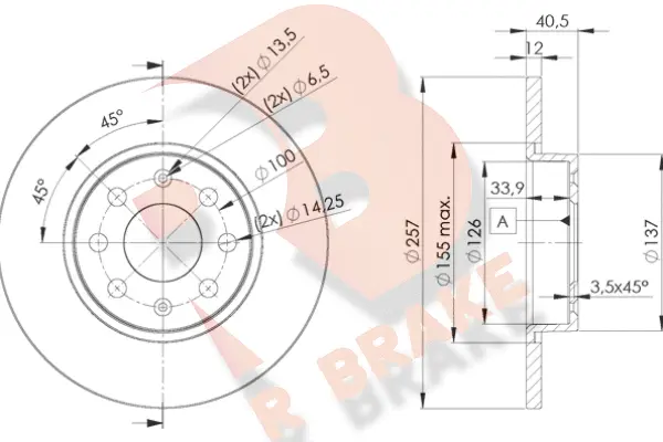 Disque de frein R BRAKE 78RBD20918