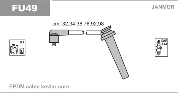 Kit de câbles d'allumage JANMOR FU49