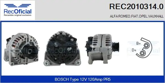 Alternateur RECOFICIAL REC2010314.0