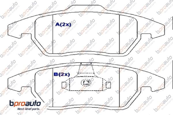 Kit de plaquettes de frein, frein à disque BPROAUTO 1BP31106AA