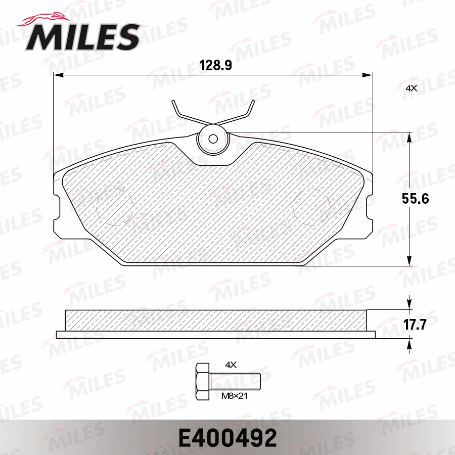 Kit de plaquettes de frein, frein à disque MILES E400492