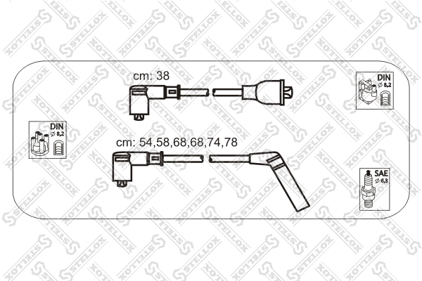 Kit de câbles d'allumage STELLOX 10-38492-SX
