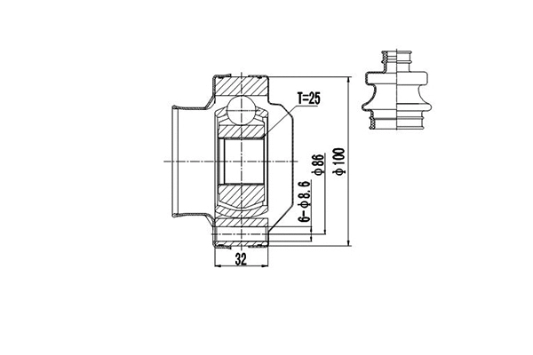 Jeu de joints, arbre de transmission DYNAMATRIX DCV602011