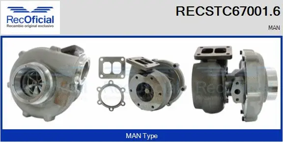 Turbocompresseur, suralimentation RECOFICIAL RECSTC67001.6