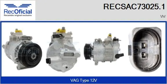 Compresseur, climatisation RECOFICIAL RECSAC73025.1
