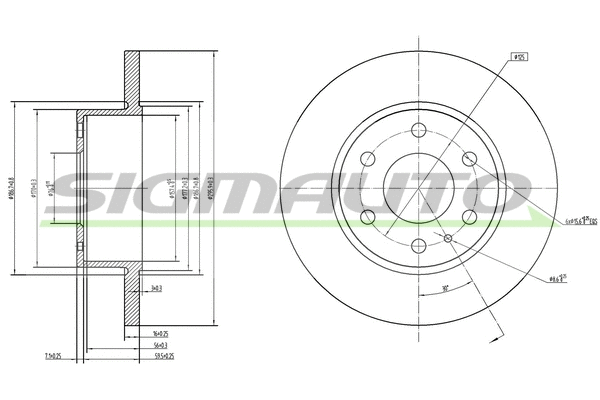 Disque de frein SIGMAUTO DB0315S