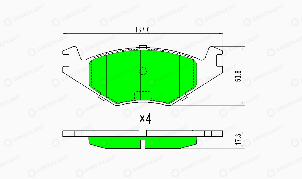 Kit de plaquettes de frein, frein à disque Automotive Adriado GLBP0050