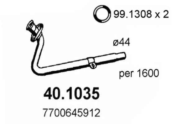 Tuyau d'échappement ASSO 40.1035