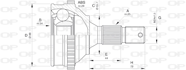 Jeu de joints, arbre de transmission OPEN PARTS CVJ5276.10