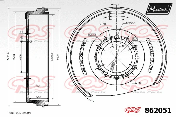 Tambour de frein MAXTECH 862051