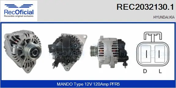 Alternateur RECOFICIAL REC2032130.1