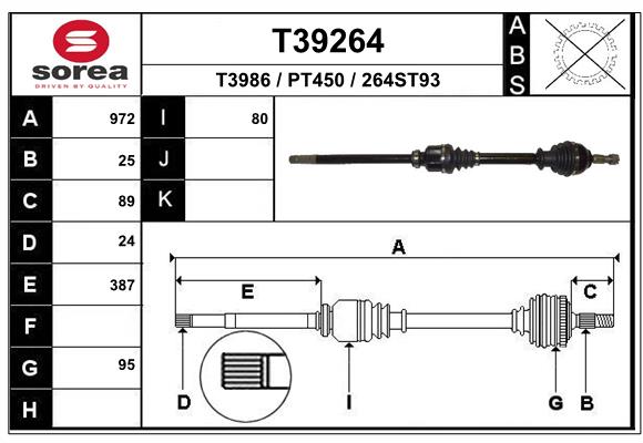 Arbre de transmission EAI T39264