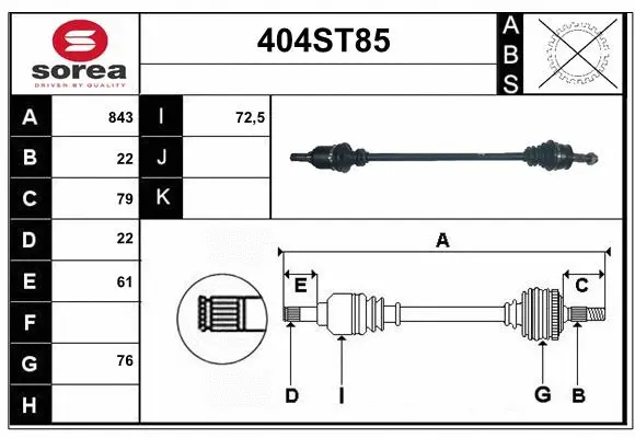 Arbre de transmission STARTCAR 404ST85