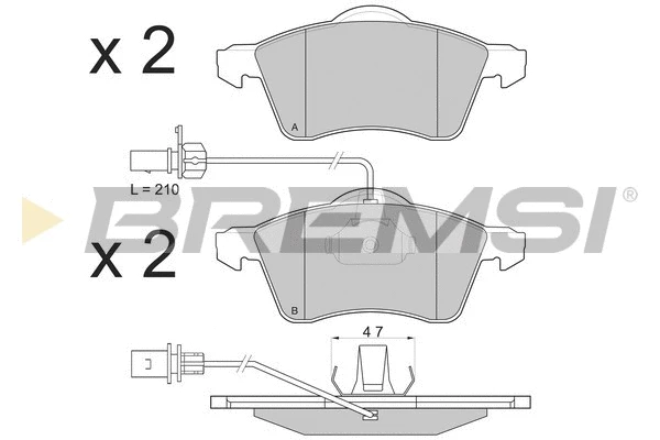 Kit de plaquettes de frein, frein à disque BREMSI BP2868