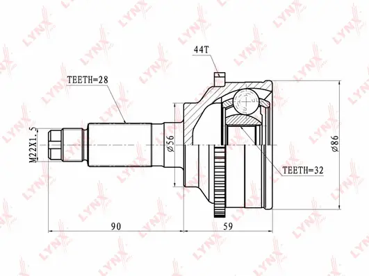 Jeu de joints, arbre de transmission LYNXAUTO CO-5103A