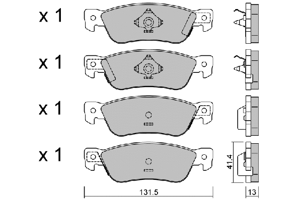 Kit de plaquettes de frein, frein à disque AISIN BPIS-2900