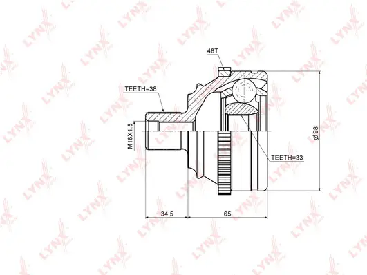 Jeu de joints, arbre de transmission LYNXAUTO CO-8023A