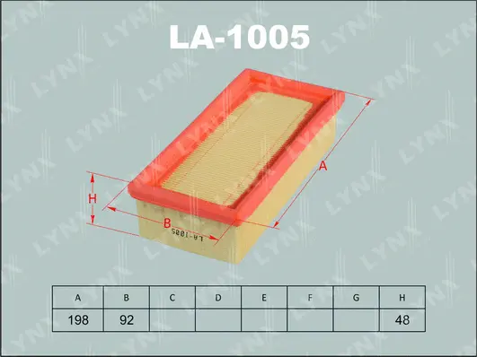 Filtre à air LYNXAUTO LA-1005