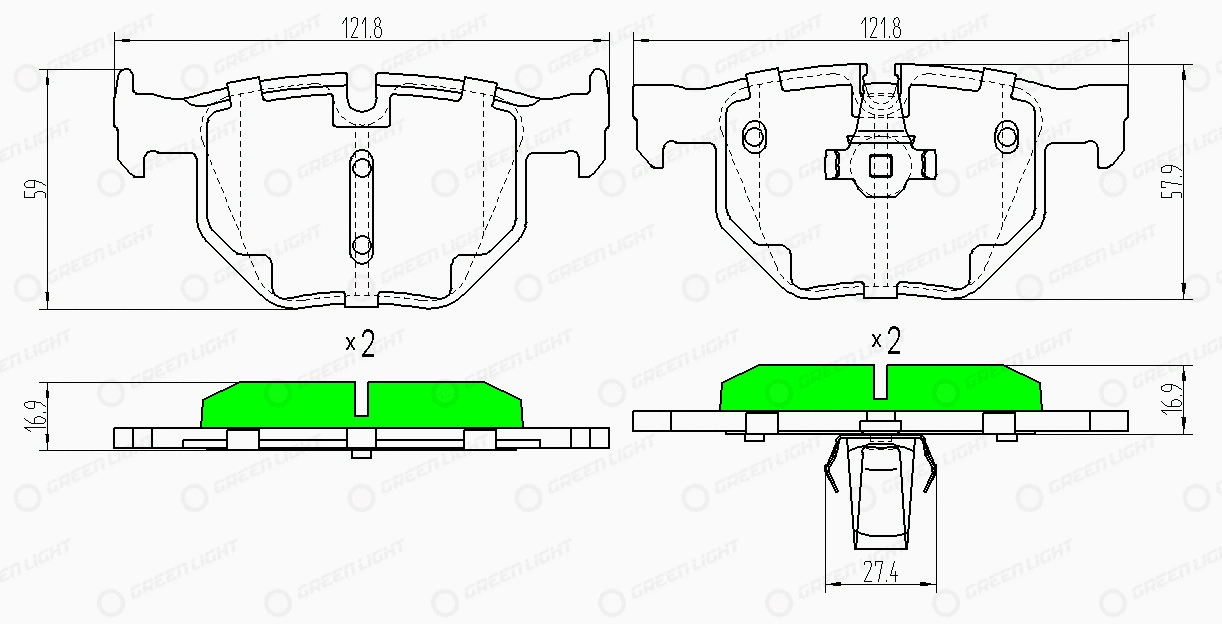 Kit de plaquettes de frein, frein à disque Automotive Adriado GLBP0045