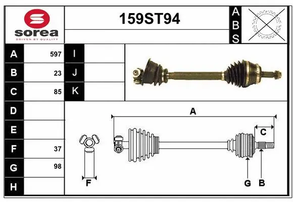 Arbre de transmission STARTCAR 159ST94