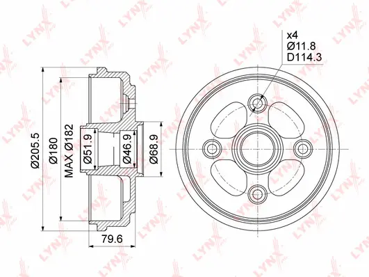 Tambour de frein LYNXAUTO BM-1017
