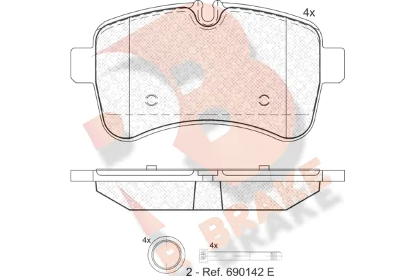 Kit de plaquettes de frein, frein à disque R BRAKE RB1837