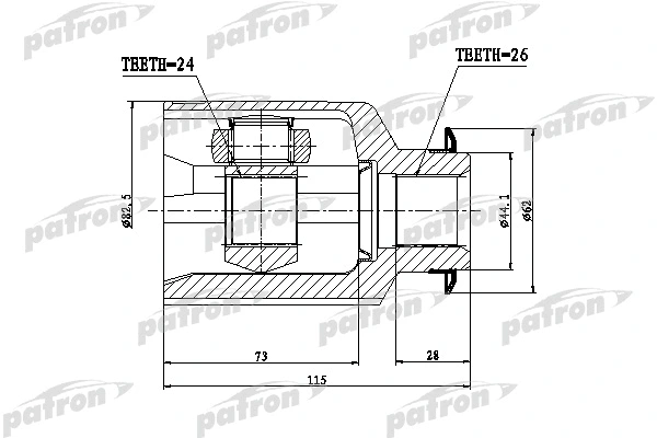 Jeu de joints, arbre de transmission PATRON PCV1809