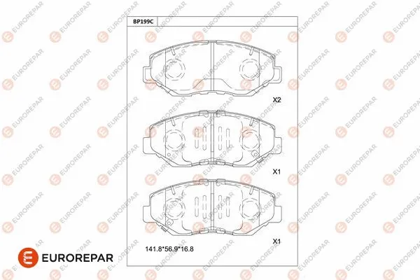Kit de plaquettes de frein, frein à disque EUROREPAR 1681217480