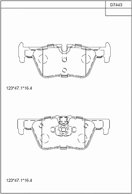 Kit de plaquettes de frein, frein à disque ASIMCO KD7443