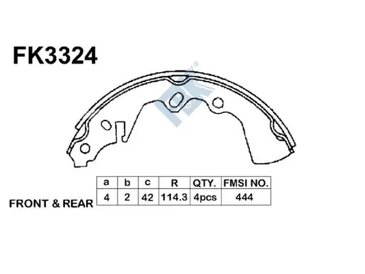 Jeu de mâchoires de frein FBK FK3324