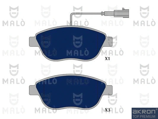 Kit de plaquettes de frein, frein à disque AKRON-MALÒ 1050068