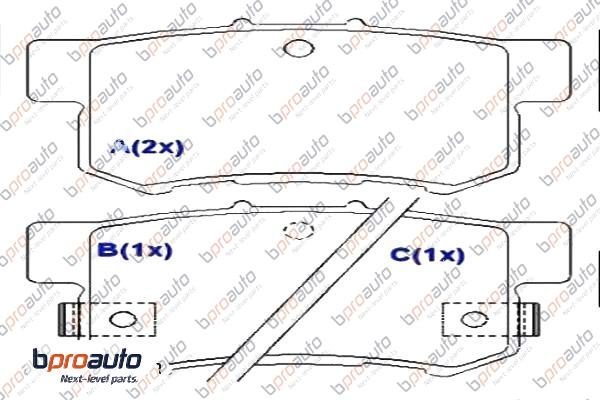 Kit de plaquettes de frein, frein à disque BPROAUTO 1BP30945AA