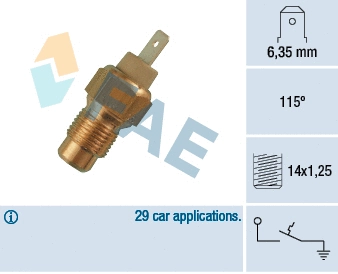 Contact thermique, voyant avertisseur de liquide de refroid. FAE 35200