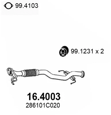 Tuyau d'échappement ASSO 16.4003