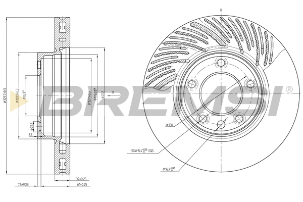 Disque de frein BREMSI CD7591VLS
