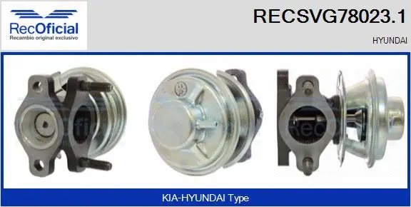 Vanne EGR RECOFICIAL RECSVG78023.1