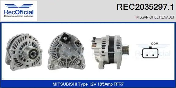 Alternateur RECOFICIAL REC2035297.1