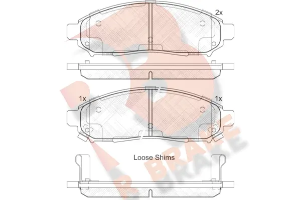 Kit de plaquettes de frein, frein à disque R BRAKE RB2003-200