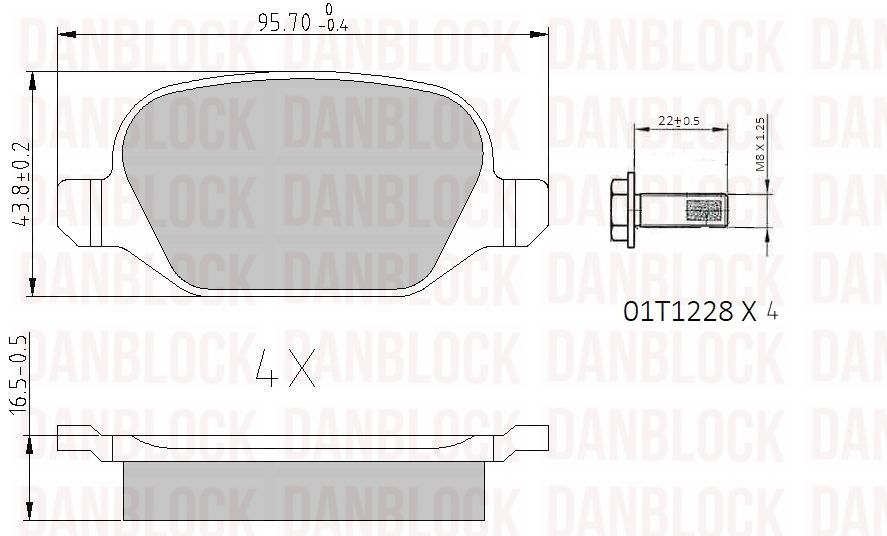 Kit de plaquettes de frein, frein à disque DANBLOCK DB 510387