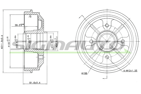 Tambour de frein SIGMAUTO DR5467
