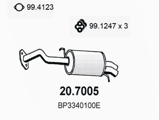 Silencieux arrière ASSO 20.7005