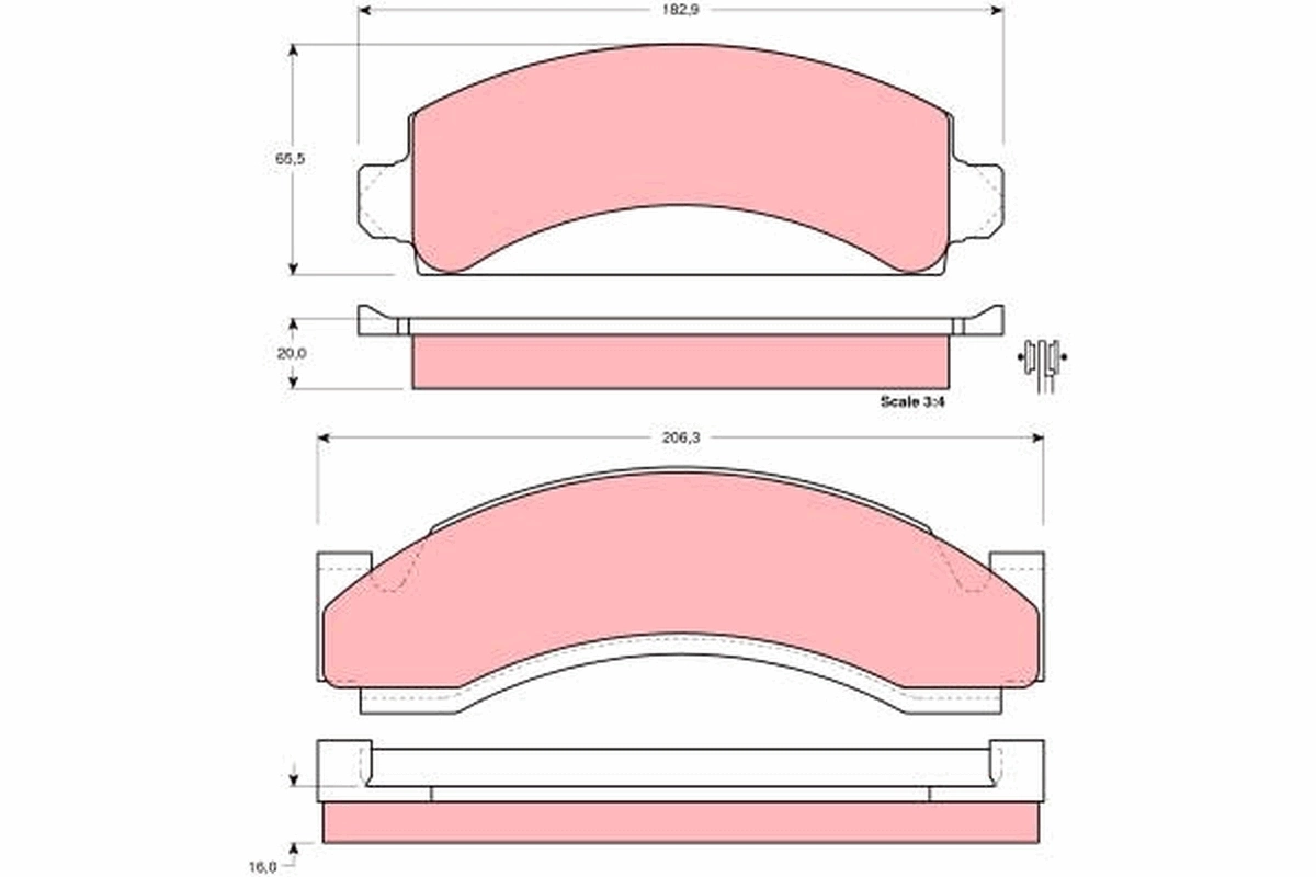 Kit de plaquettes de frein, frein à disque TRW GDB4053