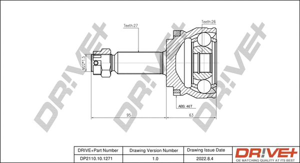 Jeu de joints, arbre de transmission Dr!ve+ DP2110.10.1271