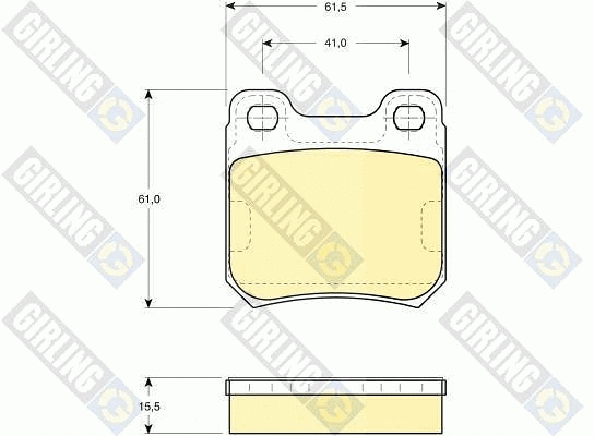 Kit de plaquettes de frein, frein à disque GIRLING 6109142