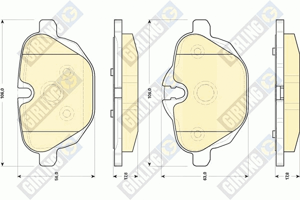 Kit de plaquettes de frein, frein à disque GIRLING 6118404