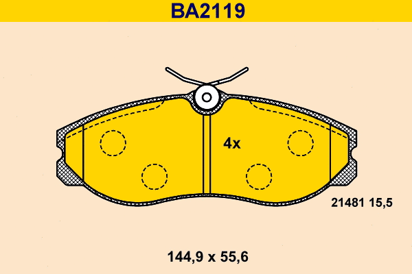 Kit de plaquettes de frein, frein à disque BARUM BA2119